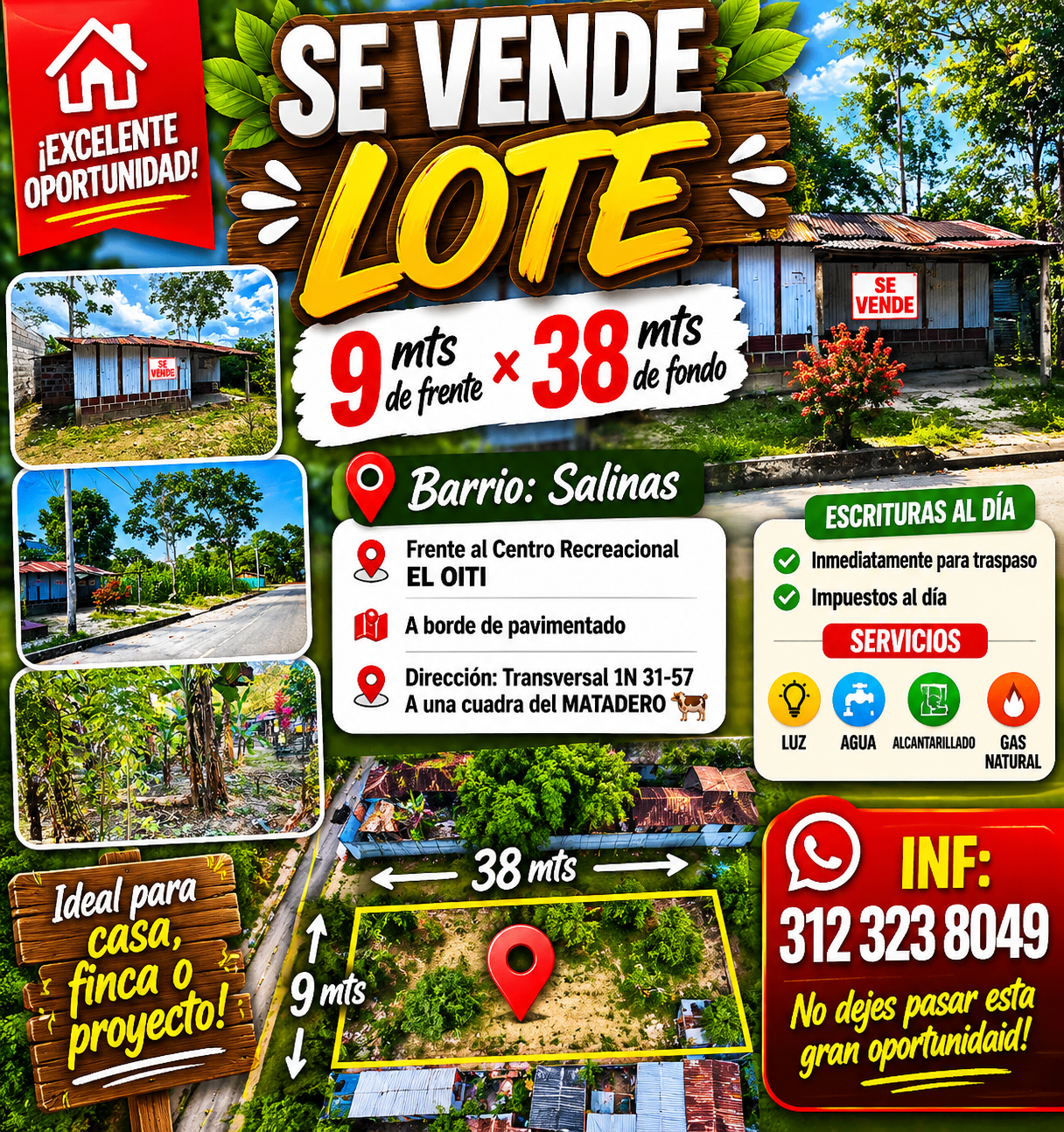 Se vende lote en Barrio Salinas